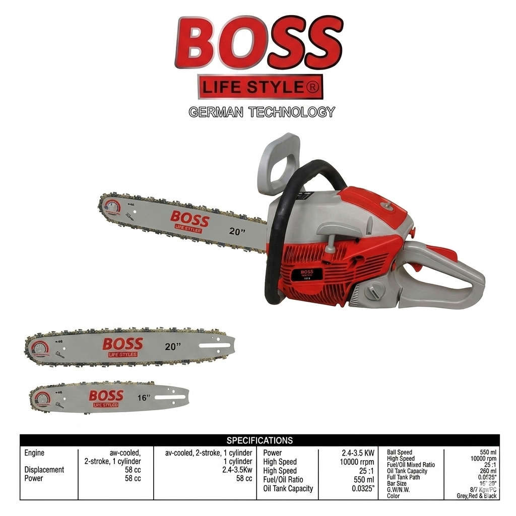 BOSS Gasoline Chain Saw – Model 273-6 Power
