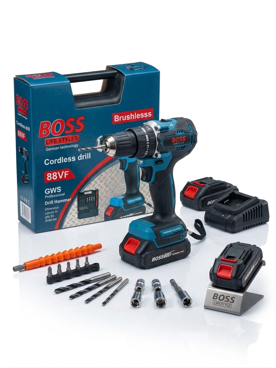 BOSS 88VF Brushless Cordless Drill Kit